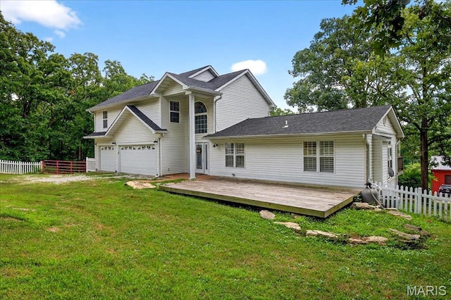 6521 Woodland Dr, Cedar Hill, MO 63016 - back of house featuring a deck and a garage