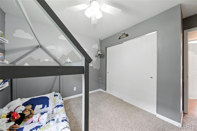 4472 Liberty Ridge Rd, De Soto, MO 63020 - bedroom with carpet floors, ceiling fan, and a closet