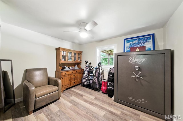 4472 Liberty Ridge Rd, De Soto, MO 63020 - sitting room featuring light wood finished floors and a ceiling fan