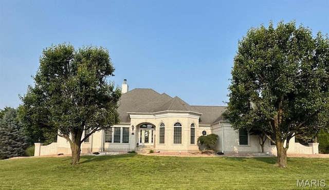 5087 Country Club Dr, High Ridge, MO 63049 - back of property featuring a lawn and a chimney
