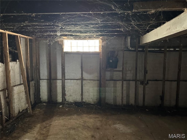basement with gas meter