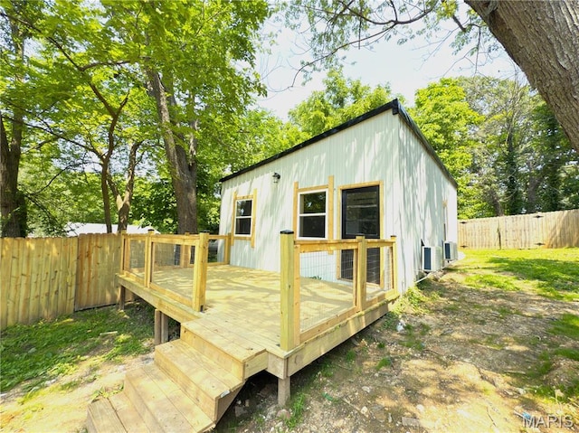 109 Preston St, Crocker, MO 65452 - wooden deck featuring a fenced backyard