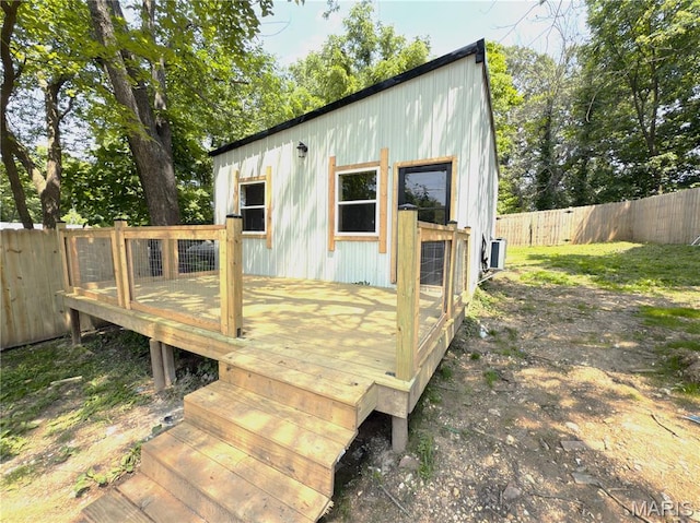 109 Preston St, Crocker, MO 65452 - wooden terrace featuring a fenced backyard
