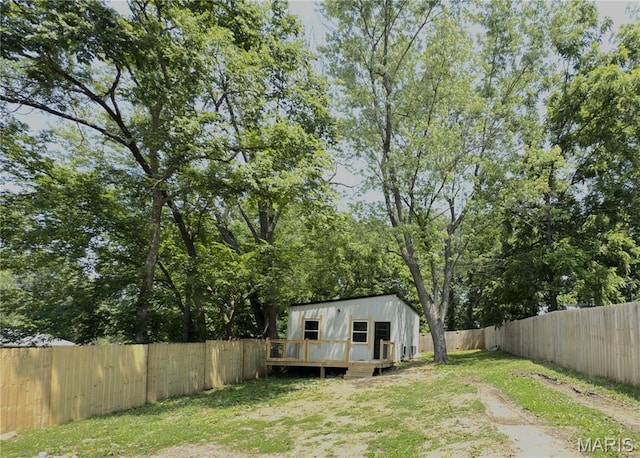 109 Preston St, Crocker, MO 65452 - fenced backyard with a wooden deck
