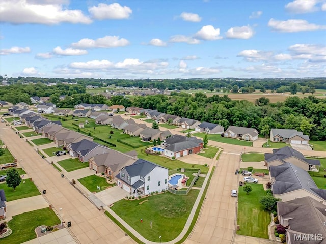 1050 Creekside Dr, Waterloo, IL 62298 - aerial view of residential area with a tree filled landscape