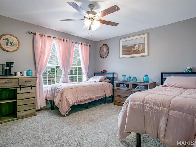 1050 Creekside Dr, Waterloo, IL 62298 - bedroom featuring carpet and a ceiling fan