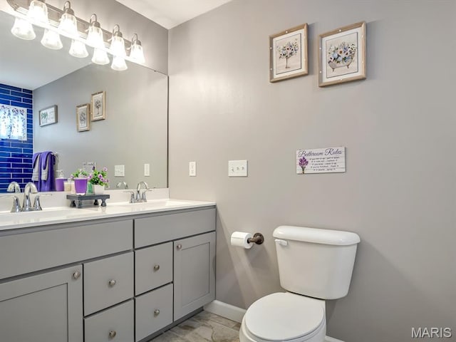 1050 Creekside Dr, Waterloo, IL 62298 - full bathroom with double vanity and marble finish floors