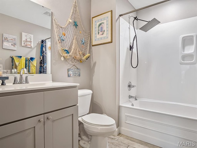 1050 Creekside Dr, Waterloo, IL 62298 - full bathroom featuring vanity, shower / bath combo, and tile patterned flooring