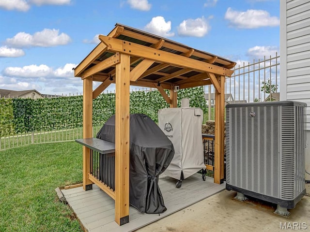 1050 Creekside Dr, Waterloo, IL 62298 - wooden terrace featuring a grill