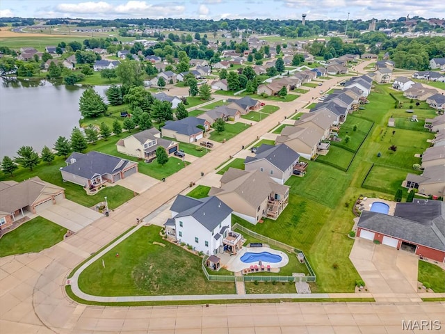 1050 Creekside Dr, Waterloo, IL 62298 - aerial perspective of suburban area featuring a nearby body of water