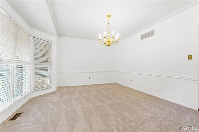 265 Timber Tree Ct, Wildwood, MO 63011 - carpeted empty room featuring a chandelier and baseboards