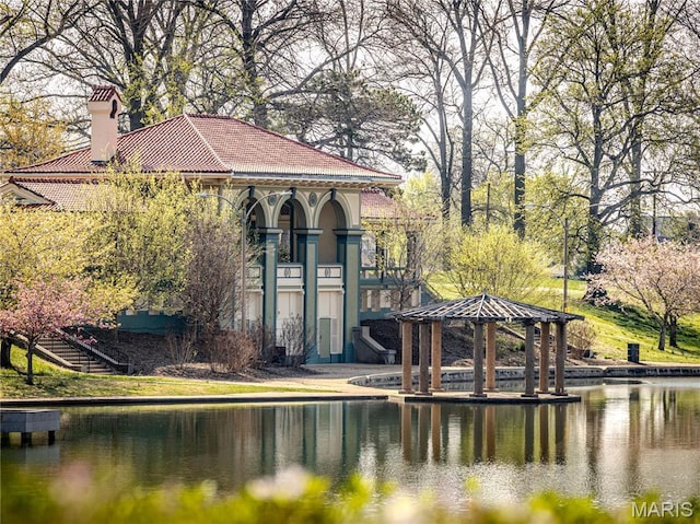 6417 Ruth Dr, Saint Louis, MO 63116 - dock with a gazebo and a water view