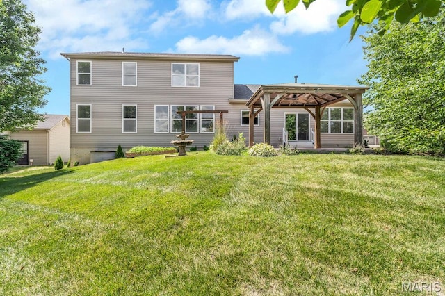 714 Oriental Lily Dr, Ofallon, MO 63366 - rear view of property featuring a gazebo and a yard