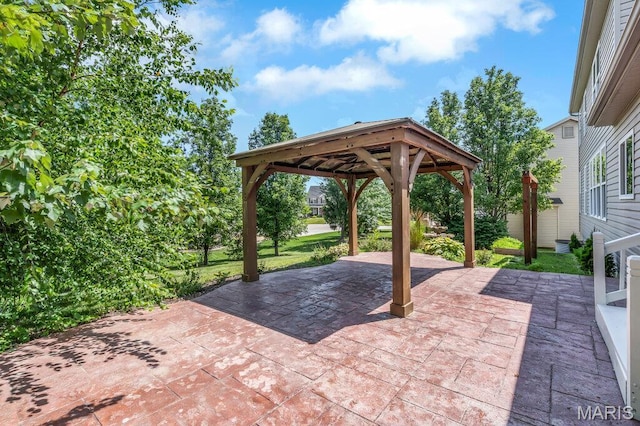 714 Oriental Lily Dr, Ofallon, MO 63366 - view of patio featuring a gazebo
