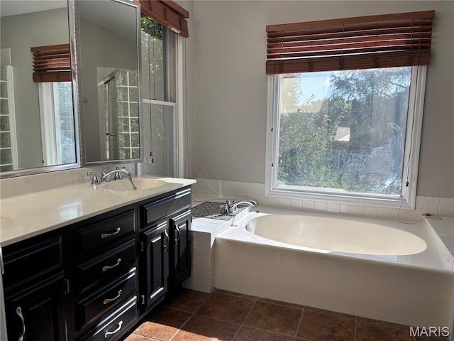958 Kinsale Dr, Manchester, MO 63021 - bathroom with plenty of natural light, a bath, and double vanity
