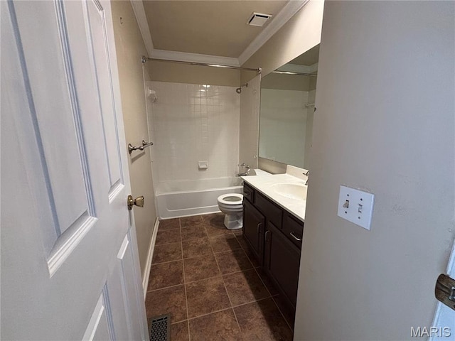 958 Kinsale Dr, Manchester, MO 63021 - full bath featuring vanity, ornamental molding, bathtub / shower combination, and tile patterned floors