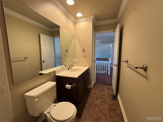 958 Kinsale Dr, Manchester, MO 63021 - bathroom with crown molding, vanity, and tile patterned flooring