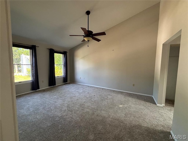 958 Kinsale Dr, Manchester, MO 63021 - carpeted spare room with lofted ceiling and ceiling fan