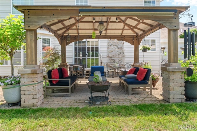 2235 Arnold Palmer Dr, Belleville, IL 62220 - view of patio / terrace featuring a gazebo and an outdoor hangout area
