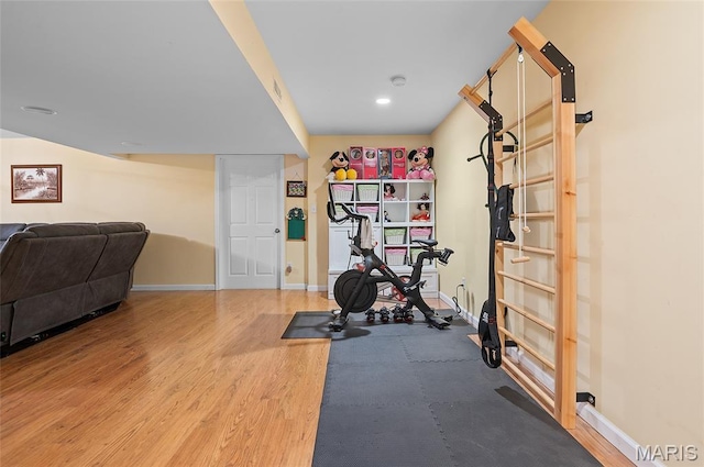 2235 Arnold Palmer Dr, Belleville, IL 62220 - workout room with wood finished floors
