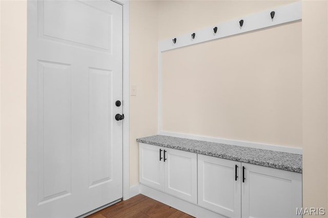 225 Ranchero Dr, Hamel, IL 62046 - mudroom featuring dark wood finished floors