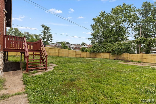 3800 Oakridge Blvd, Northwoods, MO 63121 - fenced backyard with stairway and a wooden deck