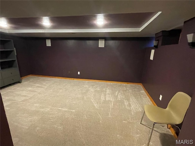 2319 Hickory St Unit A, Saint Louis, MO 63104 - finished basement featuring light colored carpet and baseboards