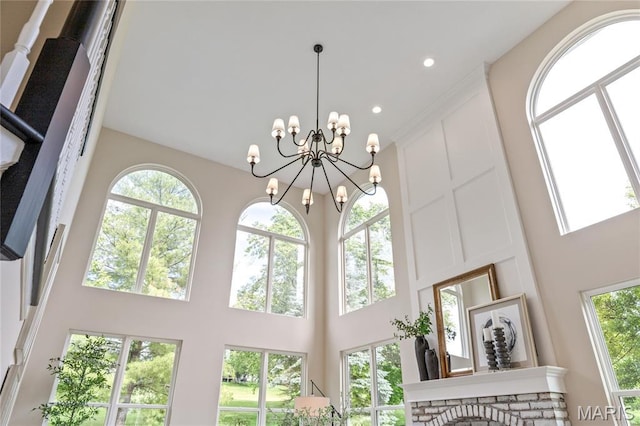 851 Whitmoor Dr, Weldon Spring, MO 63304 - detailed view of a chandelier and recessed lighting
