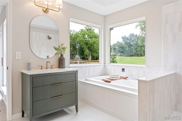 851 Whitmoor Dr, Weldon Spring, MO 63304 - full bathroom featuring vanity and a garden tub