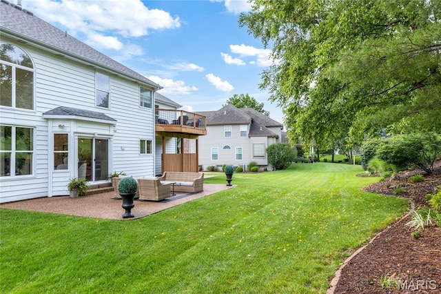 851 Whitmoor Dr, Weldon Spring, MO 63304 - view of grassy yard featuring outdoor lounge area and a patio area