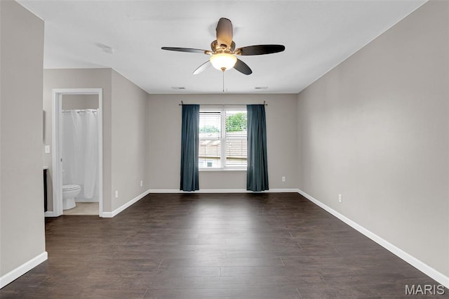 800 Sugar Valley Ct Unit A, Saint Peters, MO 63376 - spare room with a ceiling fan and dark wood-style floors