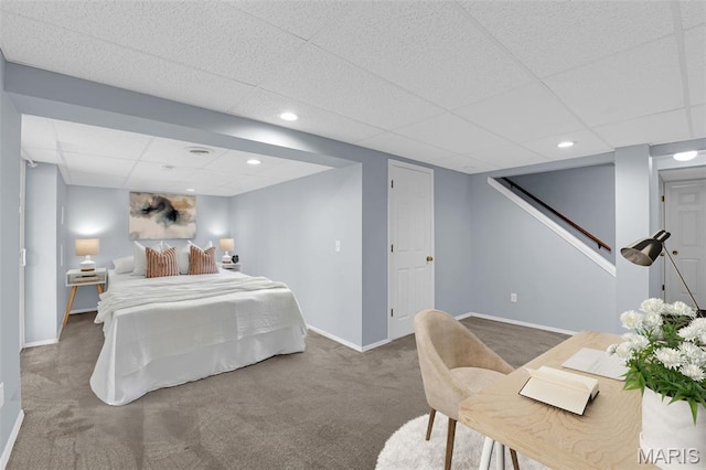 818 Sugar Valley Ct, Saint Peters, MO 63376 - bedroom with a drop ceiling, carpet floors, and recessed lighting