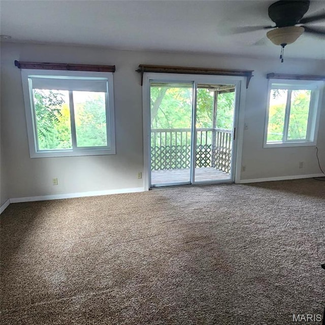6380 Dolde Rd, Cedar Hill, MO 63016 - carpeted empty room with baseboards and a ceiling fan