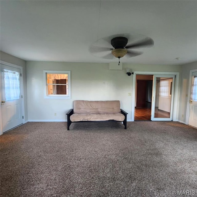 6380 Dolde Rd, Cedar Hill, MO 63016 - living area featuring carpet and a ceiling fan