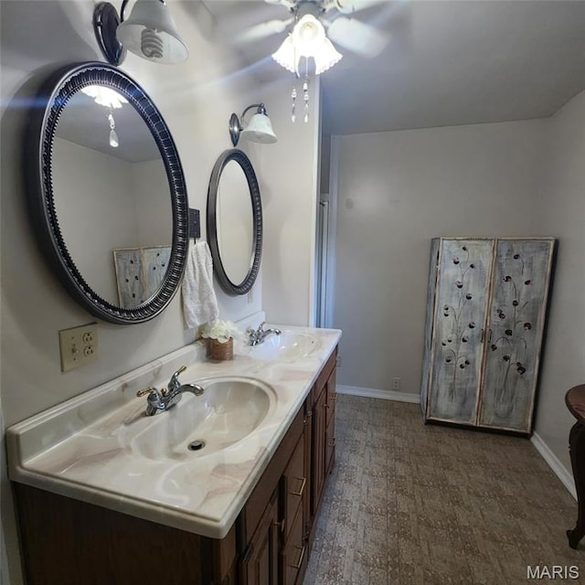 6380 Dolde Rd, Cedar Hill, MO 63016 - bathroom with double vanity and ceiling fan