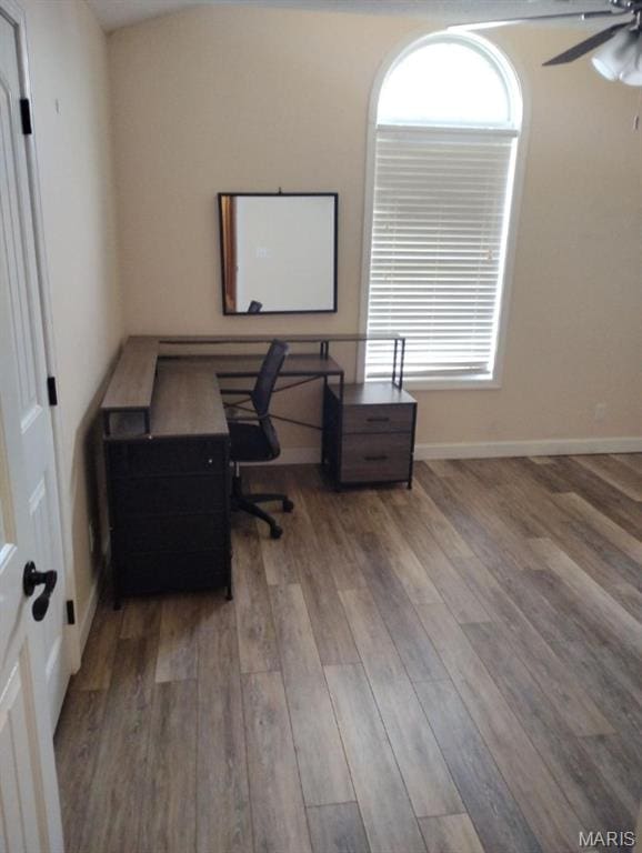 1107 Daffodil St, Sikeston, MO 63801 - home office with wood finished floors and ceiling fan