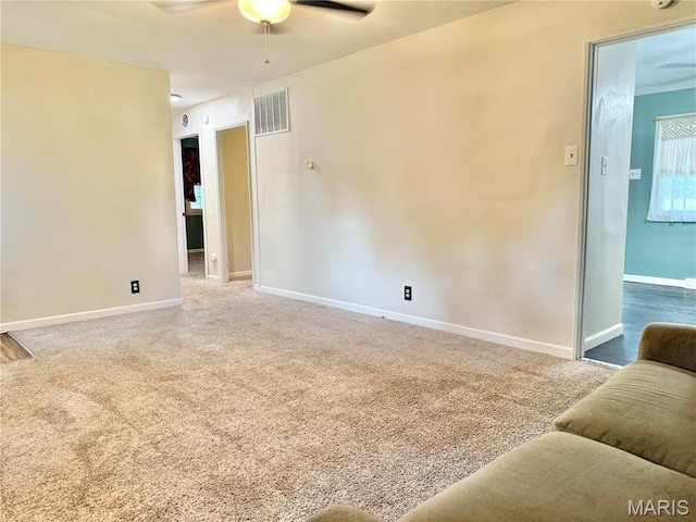 3212 Rodger Ave, Granite City, IL 62040 - unfurnished living room featuring carpet floors and ceiling fan