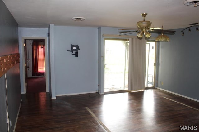 4 Primrose Ln, Fairview Heights, IL 62208 - spare room featuring wood finished floors and ceiling fan