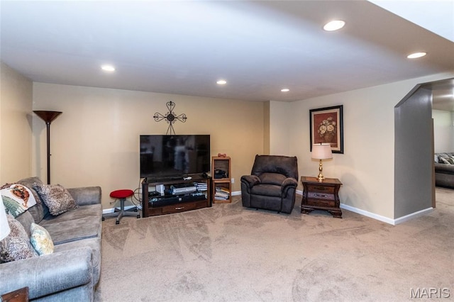 221 Meriwether Lewis Dr, Ofallon, MO 63368 - living room featuring carpet flooring and recessed lighting