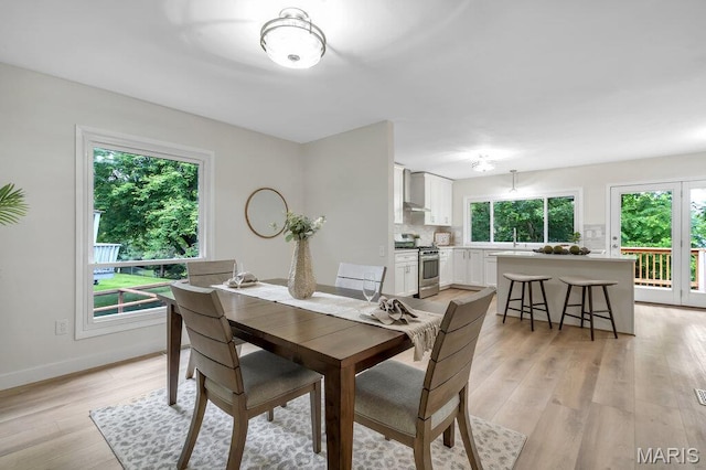 1254 Jade Wind Cir, Ballwin, MO 63011 - dining area with light wood-style flooring and baseboards