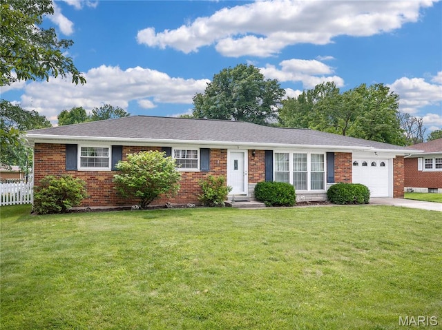 9 Richard St, Waterloo, IL 62298 - ranch-style home featuring brick siding, an attached garage, and concrete driveway