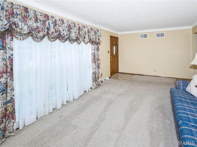 9 Richard St, Waterloo, IL 62298 - living area featuring ornamental molding and carpet flooring