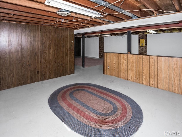 9 Richard St, Waterloo, IL 62298 - finished below grade area featuring wood walls