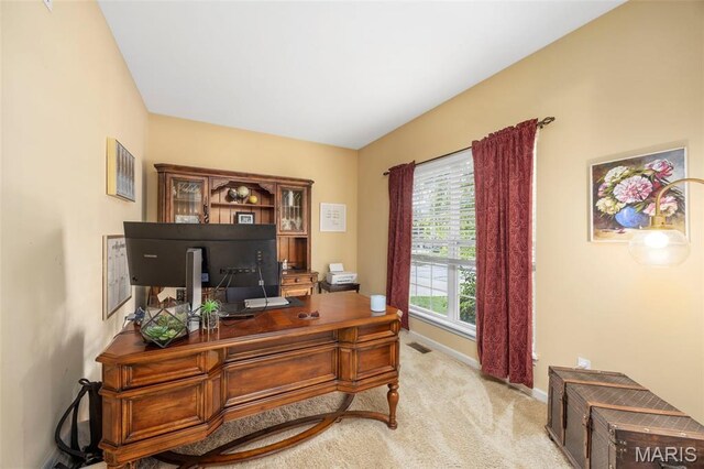 24 Milton Brennan Manor Ct, Wentzville, MO 63385 - home office featuring baseboards and light colored carpet