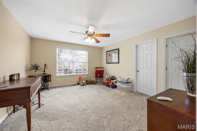 24 Milton Brennan Manor Ct, Wentzville, MO 63385 - game room featuring a ceiling fan and carpet