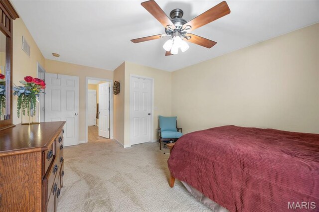 24 Milton Brennan Manor Ct, Wentzville, MO 63385 - bedroom with light colored carpet and ceiling fan