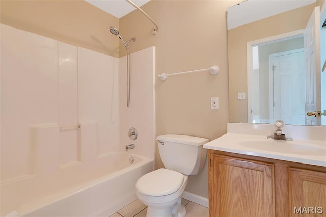 536 White Fence Dr, Wentzville, MO 63385 - full bathroom with vanity, bathtub / shower combination, and tile patterned floors