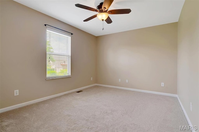536 White Fence Dr, Wentzville, MO 63385 - spare room featuring ceiling fan and carpet flooring