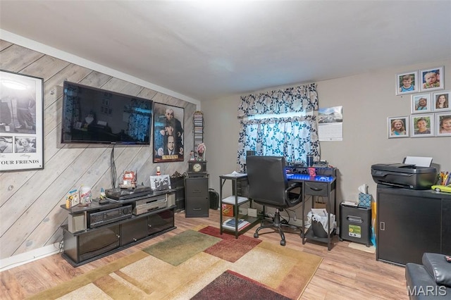 623 Boyne St, De Soto, MO 63020 - home office with wood walls and wood finished floors