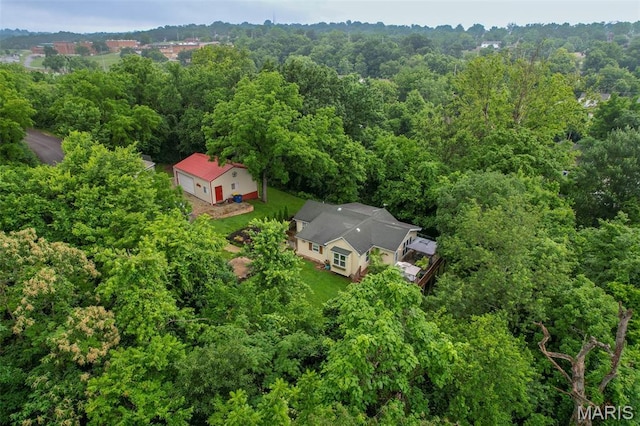 623 Boyne St, De Soto, MO 63020 - view from above of property featuring a heavily wooded area